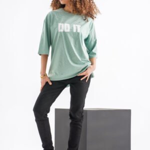 DO IT Oversized T-Shirt – Mint Green (Front & Back Design)