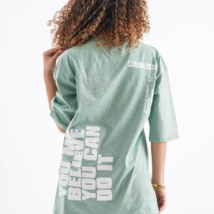 DO IT Oversized T-Shirt – Mint Green (Front & Back Design)