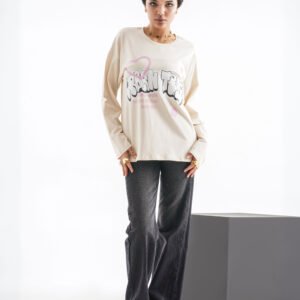 Dream Trip Long Sleeve Shirt – Soft Cream (Playful Street Print)