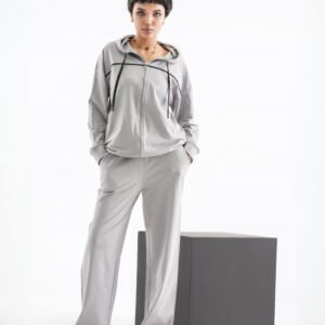 Steel Calm Tracksuit Set – Light Grey (Two-Piece Hoodie & Pants)