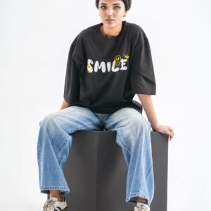 Small Body Big Energy Oversized T-Shirt – Black (Front & Back Design)