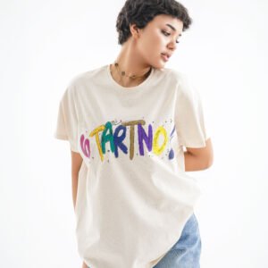 Start Now Graffiti Oversized T-Shirt – Beige (Front Design)
