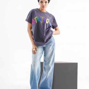 Start Now Graffiti Oversized T-Shirt – Purple (Front Design)