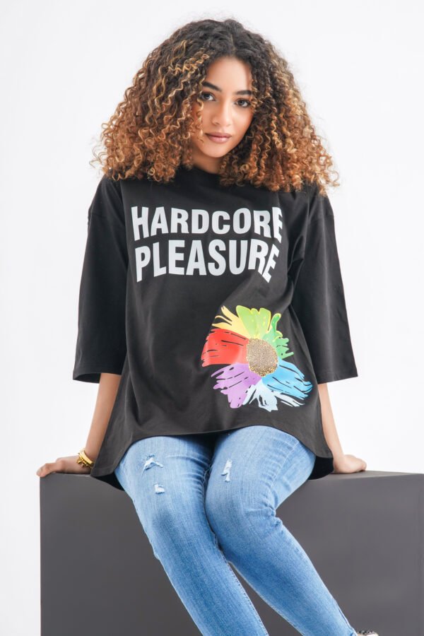 Hardcore Pleasure Oversized T-Shirt – Black - Image 2