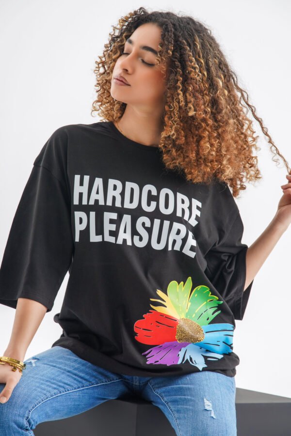 Hardcore Pleasure Oversized T-Shirt – Black - Image 3