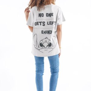 Stitch Oversized T-Shirt – Light Gray (Front & Back Design)