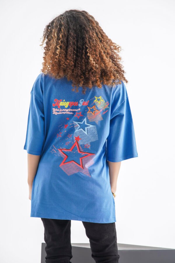 Maicy Epes Best Oversized T-Shirt – Sky Blue (Front & Back Design) - Image 2