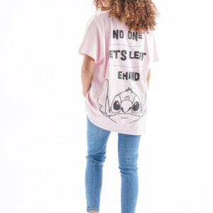 Stitch Oversized T-Shirt – Light Pink (Front & Back Design)