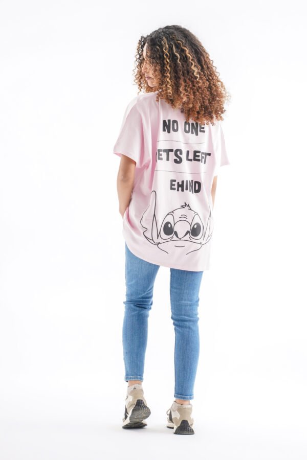 Stitch Oversized T-Shirt – Light Pink (Front & Back Design) - Image 2