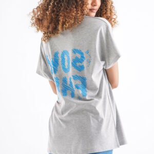 Tulip Oversized T-Shirt – Heather Gray (Front & Back Design)