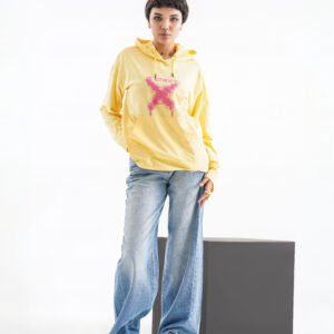 No Rules Long Sleeve Hoodie – Radiant Yellow (Spray-Paint Statement Print)