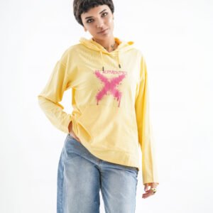No Rules Long Sleeve Hoodie – Radiant Yellow (Spray-Paint Statement Print)