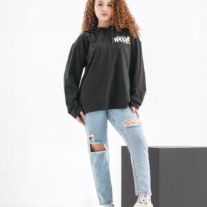 Smile Be Happy Long Sleeve Shirt – Black (Graphic Smiley Print)