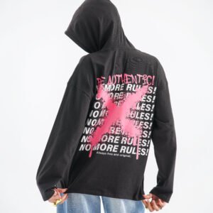 Rebel X Long Sleeve Shirt – Black (Street Graffiti Print)