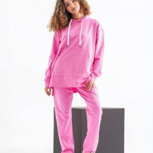 Pop Pulse Tracksuit Set – Pink Glow (Two-Piece Hoodie & Pants)