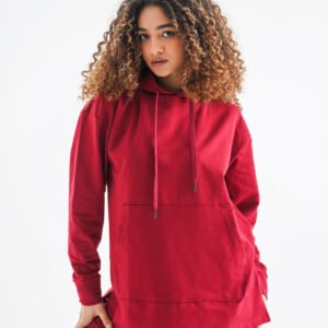 Core Vibe Tracksuit Set – Crimson Red (Two-Piece Pullover Hoodie & Pants)