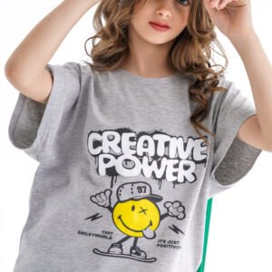 Creative Power Set – Heather Grey (Graphic Tee & Joggers)