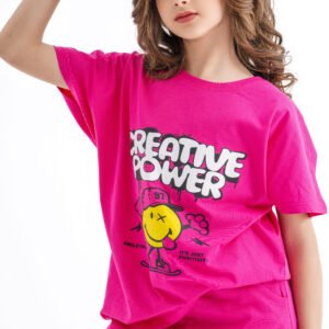Creative Power Set – Hot Pink (Character Graphic Tee & Pants)