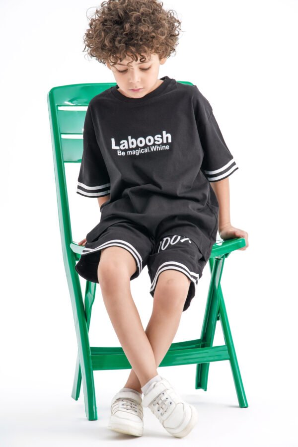 Laboosh 100% Famous Set – Black (Statement Graphic Tee & Shorts) - Image 6