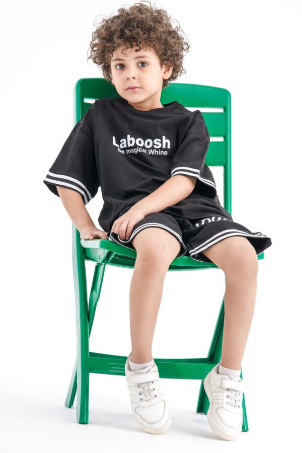 Laboosh 100% Famous Set – Black (Statement Graphic Tee & Shorts) - Image 5