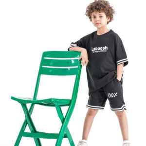 Laboosh 100% Famous Set – Black (Statement Graphic Tee & Shorts)