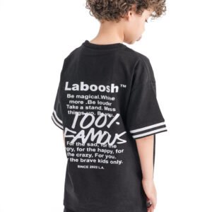 Laboosh 100% Famous Set – Black (Statement Graphic Tee & Shorts)
