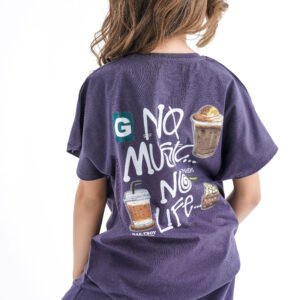 Choco Vibe Street Set – Purple (Graphic Tee & Pants)