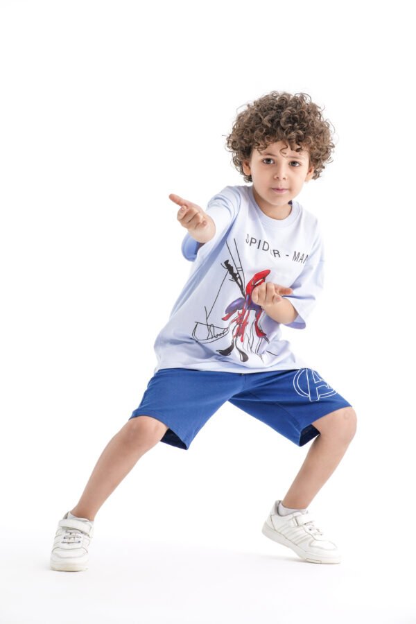 Spider-Man Hero Power Set – Blue (Character Graphic Tee & Shorts) - Image 5