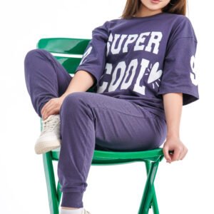 Super Cool Active Set – Navy (Oversized Tee & Joggers)