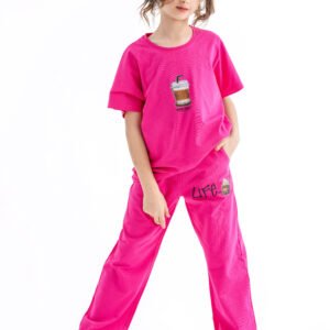 Iced Vibe Set – Fuchsia (Graphic Tee & Pants)