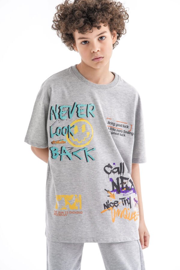 Graffiti Vibe Set – Grey (Statement Graphic Tee & Pants) - Image 3