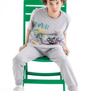 Graffiti Vibe Set – Grey (Statement Graphic Tee & Pants)