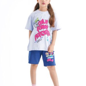 Stitch Street Vibe Set – Black (Character Graphic Tee & Pants)