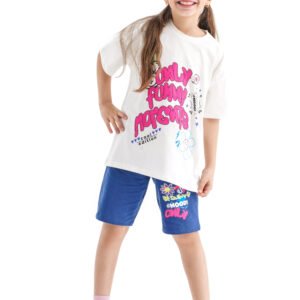 Funny Mood Street Set – White (Graphic Tee & Shorts)