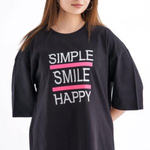 Simple Smile Happy Set – Black (Positive Vibes Tee & Pants)